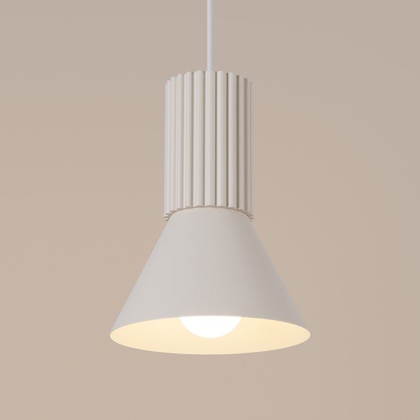 Bézs fém függőlámpa ø 14 cm Niru – Sollux-image-2