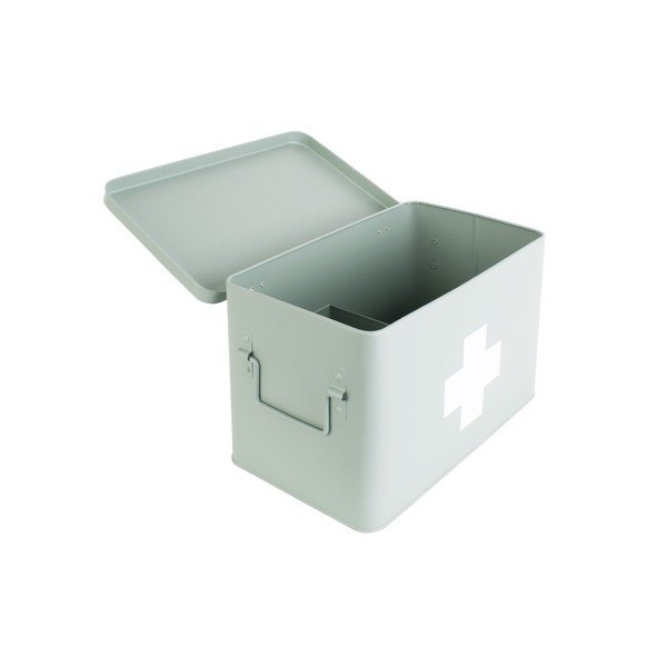 Medicine mentazöld fém gyógyszeres doboz, szélesség 31,5 cm - PT LIVING-image-3