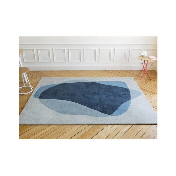 Serge kék-szürke gyapjú szőnyeg, 180 x 220 cm - HARTÔ-image-3