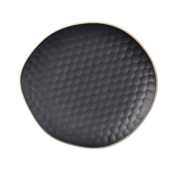 Fekete szervírozó kőedény tányér Tea Time – Orion-image-2