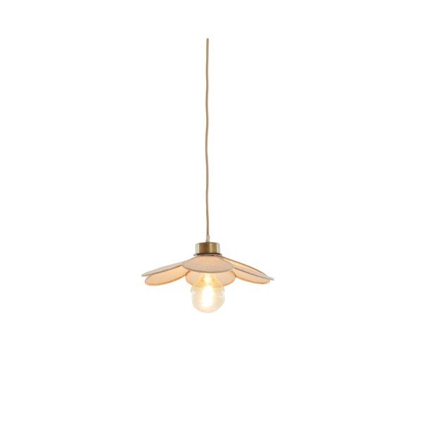 Krémszínű függőlámpa textil búrával Fyano – Light & Living-image-2