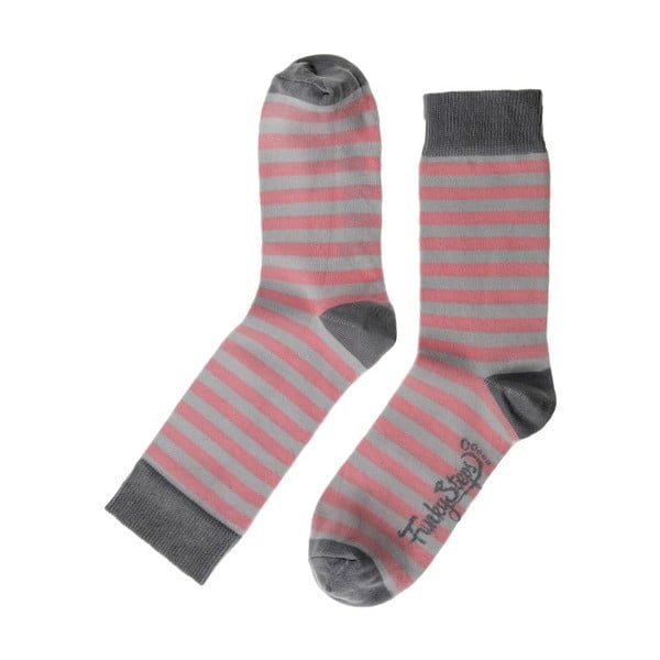 Pretty szürke-rózsaszín zokni, mérete 35 – 39 - Funky Steps