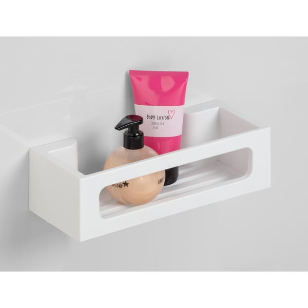 Matt fehér öntapadós műanyag Turbo-Loc fürdőszobai polc Bralia – Wenko-image-1