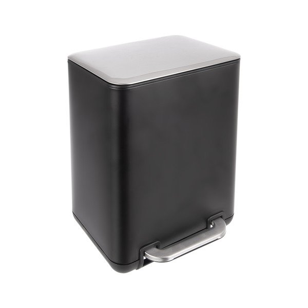 Fekete rozsdamentes acél pedálos szemetes 6 l Black – Orion