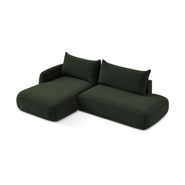 Sötétzöld kinyitható sarokkanapé (bal oldali-heverő résszel) Hale – Makamii-image-2