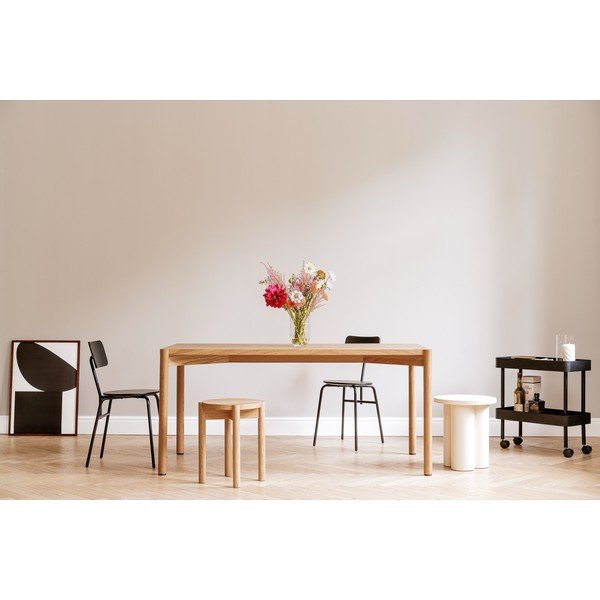 Bézs fém gurulós polcos állvány 60x62x30 cm Nolle – noo.ma-image-4