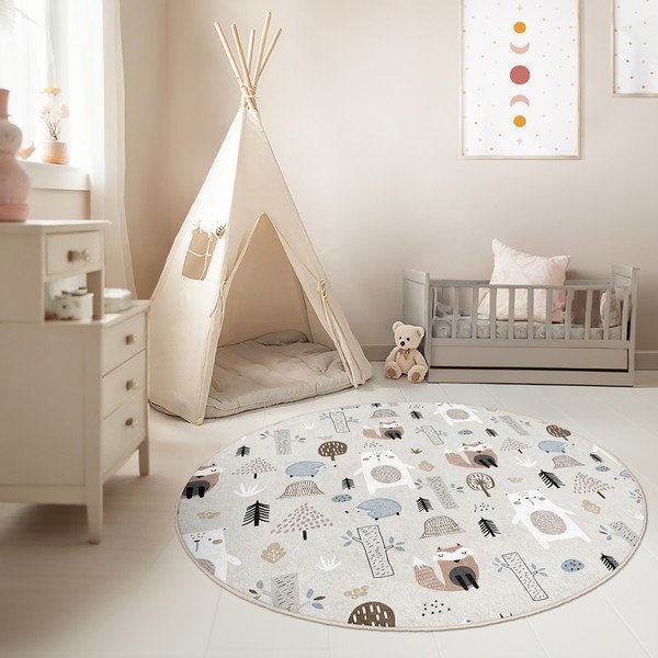 Mosható gyerek szőnyeg ø150 cm Forest Friends – Mila Home-image-1
