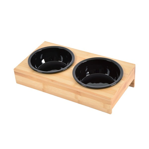 Bambusz tálka szett állvánnyal kutyáknak ø 16 cm – Love Story
