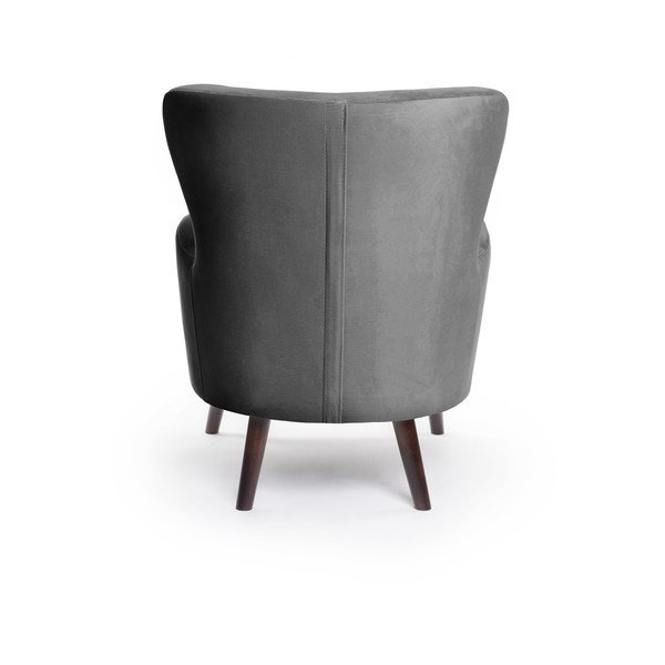 Sötétszürke bársony füles fotel Noemye – Bonami Selection-image-4