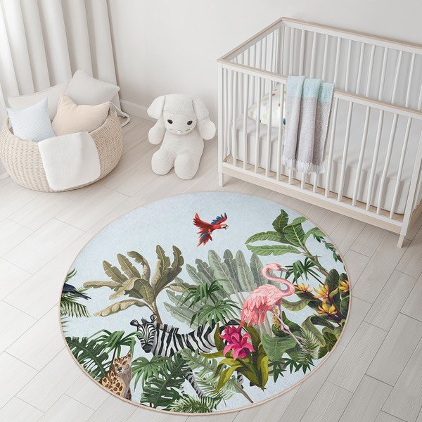 Mosható gyerek szőnyeg ø100 cm Jungle – Mila Home-image-4