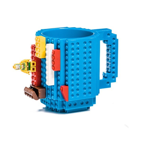 Kék műanyag bögre LEGO motívummal, 350 ml - Just Mustard