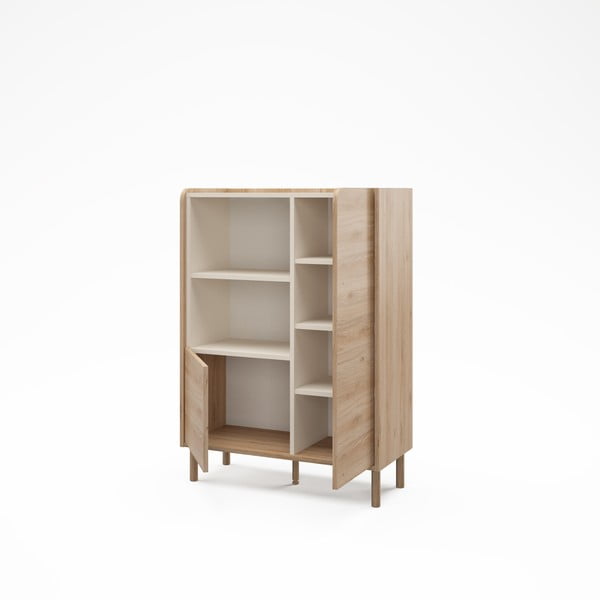 Natúr színű szekrény tölgyfa dekorral 90x125x40 cm Monza – Marckeric-image-2