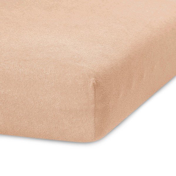 Világosbarna gumis frottír lepedő 120x200 cm Ruby – AmeliaHome-image-1