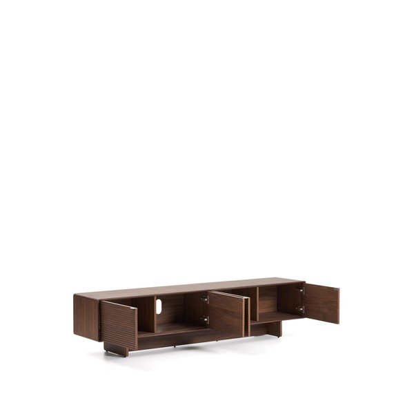 Sötétbarna TV-állvány diófa dekorral 200x46x40 cm Norlen – Kave Home-image-4