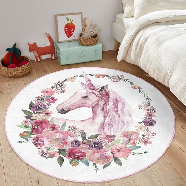Rózsaszín gyerek szőnyeg ø 80 cm Comfort – Mila Home-image-2