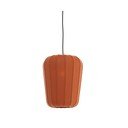 Terrakotta színű függőlámpa textil búrával ø 10 cm Bibury – Light & Living