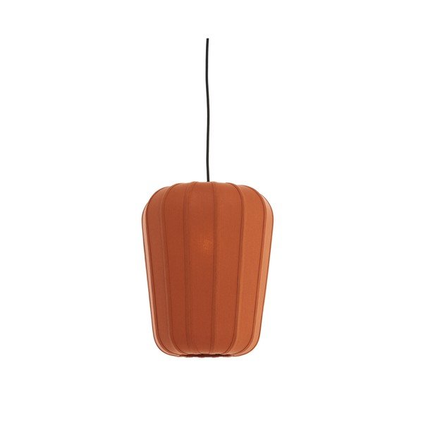 Terrakotta színű függőlámpa textil búrával ø 10 cm Bibury – Light & Living