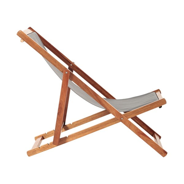 Szürke-natúr színű tömörfa kerti napozóágy Dionysus – Bonami Essentials-image-3