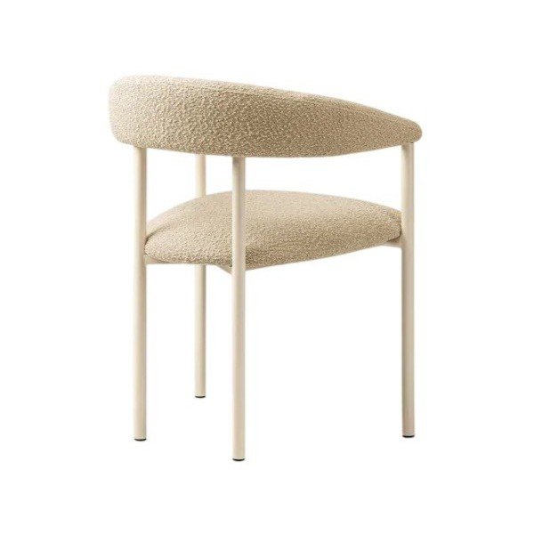 Krémszínű kárpitozott karfás étkezőfotel Lea – Micadoni -image-2