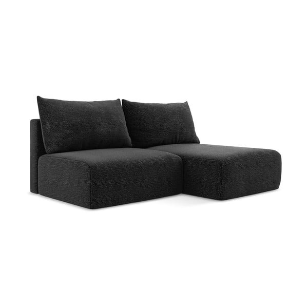 Fekete kinyitható-tárolóhelyes sarokkanapé (jobb oldali) Kalena – Makamii-image-2