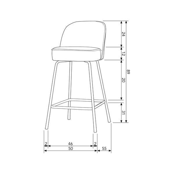 Téglavörös bársony bárszék (ülésmagasság 64 cm) Vogue – WOOOD-image-1
