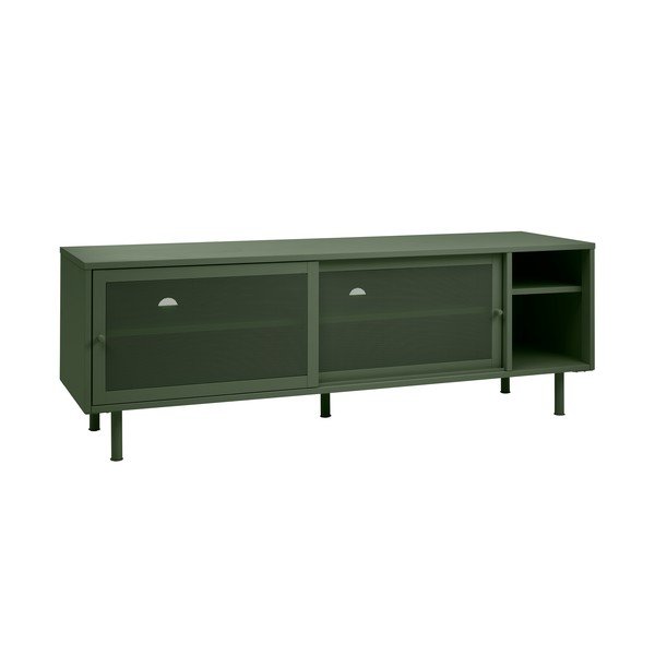 Sötétzöld fém TV-állvány 160x55 cm Veep – Unique Furniture-image-4