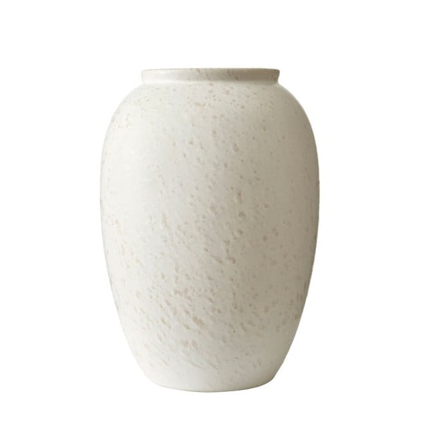 Krémfehér agyagkerámia váza, magasság 25 cm - Bitz