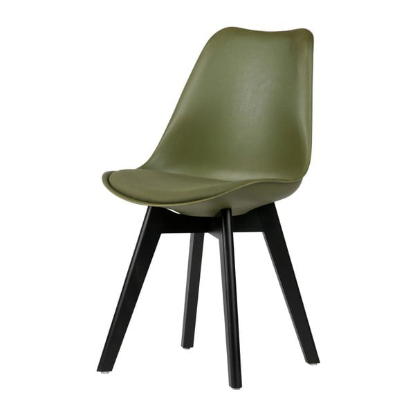 Stan 2 részes sötétzöld székkészlet fenyőfa lábakkal - WOOOD