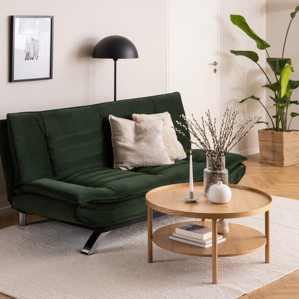 Natúr színű kerek dohányzóasztal tölgyfa dekorral ø 80 cm Banbury – Actona-image-1