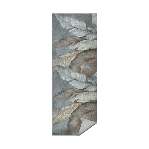 Zöld-szürke mosható futószőnyeg 80x200 cm Dusty Leaves – Mila Home