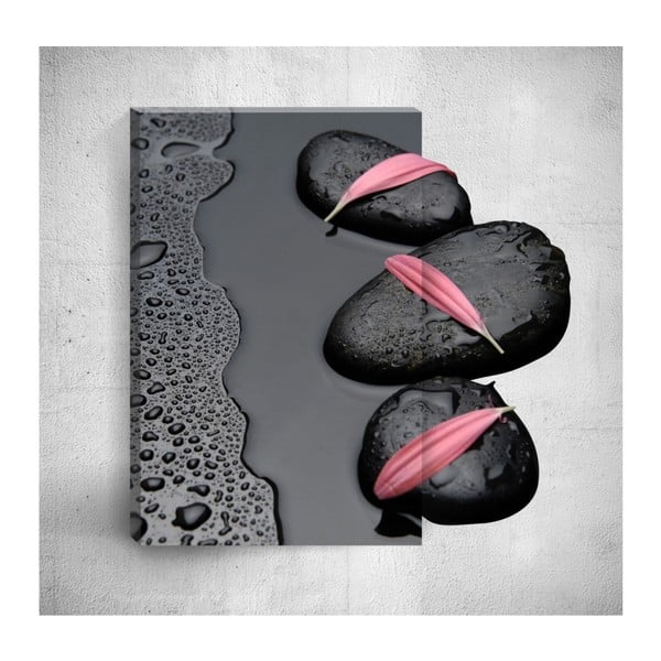 Rainy Pebbles 3D fali kép, 40 x 60 cm - Mosticx