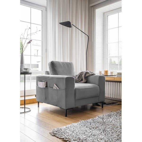 Szürke kordbársony fotel Lofty Lilly – Miuform-image-2