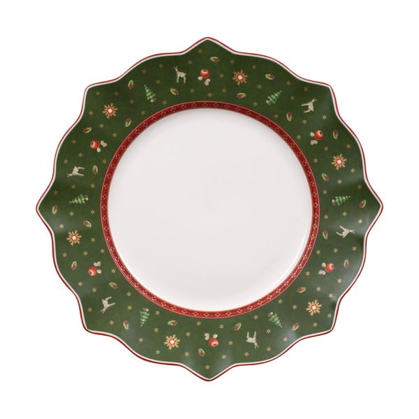 Zöld porcelán tányér karácsonyi motívummal, ø 28 cm - Villeroy & Boch