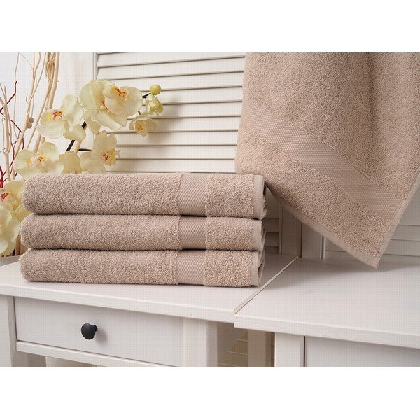 Világosbarna frottír fürdőlepedő 70x140 cm Adria – B.E.S.-image-2