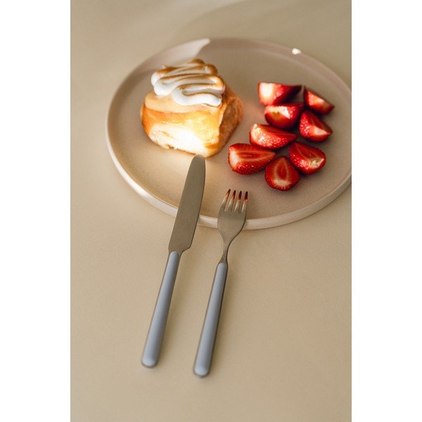 Világoskék-ezüstszínű rozsdamentes acél egyszemélyes evőeszköz készlet 4 db-os Noli – noo.ma-image-2