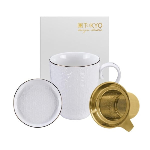 Nippon Stripe fehér teázó szett, 380 ml - Tokyo Design Studio