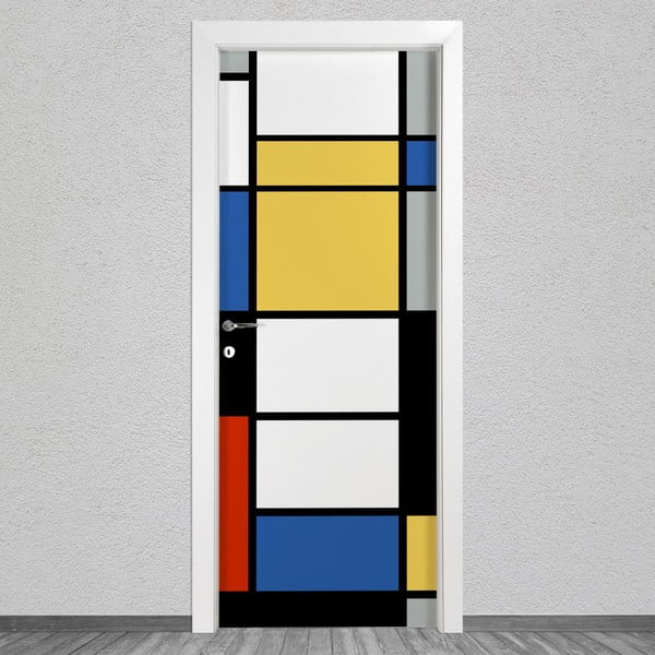 Mondrian 2 öntapadós ajtómatrica, 80 x 215 cm - LineArtistica