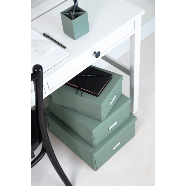 Kékeszöld fedeles karton tárolódoboz 34,5x45x18,5 cm Katrin Canvas Paper Laminate – Bigso-image-2