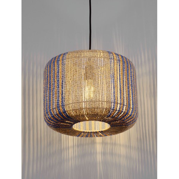 Kék-natúr színű kötél függőlámpa ø 33 cm Abby – Nova Luce-image-1