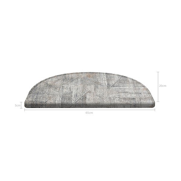 Szürke lépcsőszőnyeg készlet 16 db-os 65 x 20 cm Horizon - Vitaus-image-4