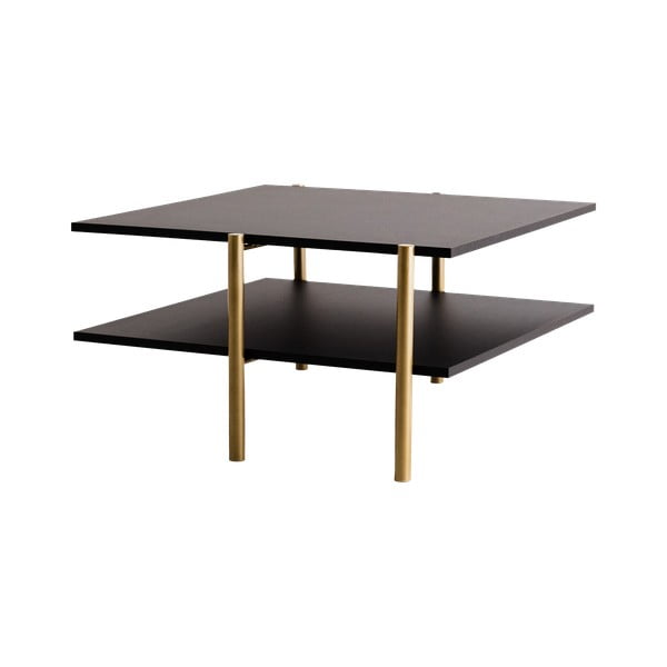 Fekete dohányzóasztal fekete asztallappal 80x85 cm Rave - CustomForm
