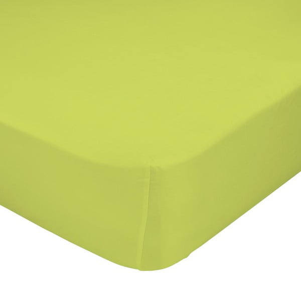 Zöld elasztikus lepedő 100% pamutból, 70 x 140 cm - Baleno