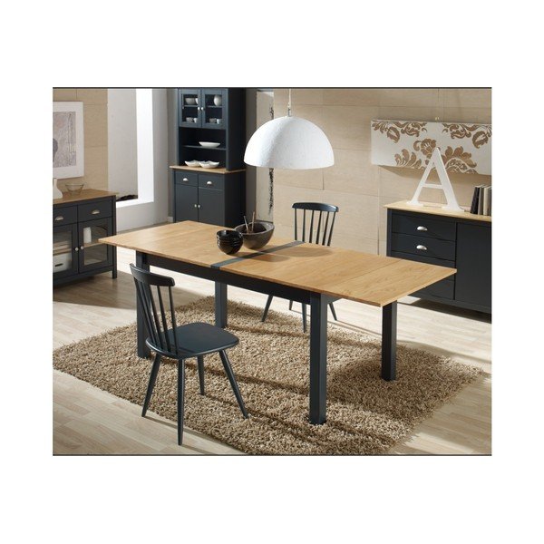 Jade antracitszürke bővíthető étkezőasztal tömör borovi fenyőből, 150 x 85 cm - Marckeric-image-3