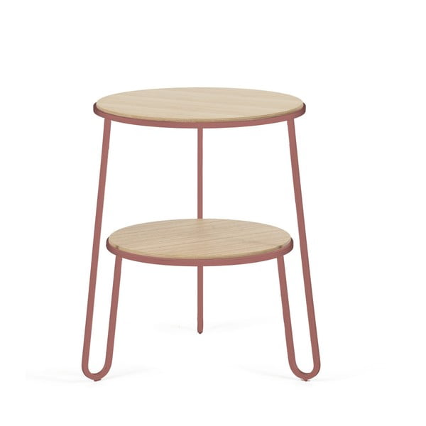 Anatole kisasztal rózsaszín fém konstrukcióval, ⌀ 40 cm - HARTÔ