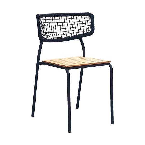 Fekete fém kerti szék szett 4 db-os Nashville – House Nordic