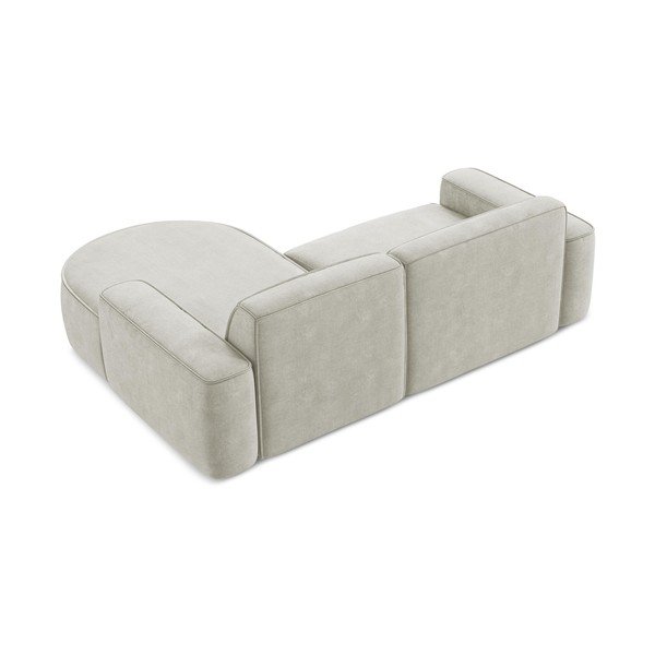 Krémszínű zsenília sarokkanapé (jobb oldali-heverő résszel) Omao – Makamii-image-3