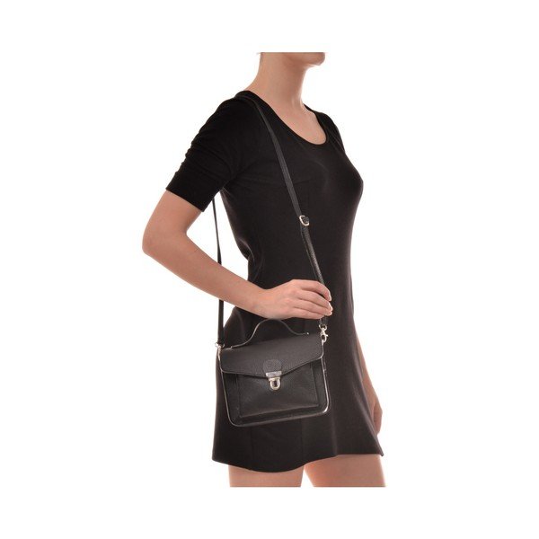 Cristina fekete bőr kézitáska - Mangotti Bags-image-1