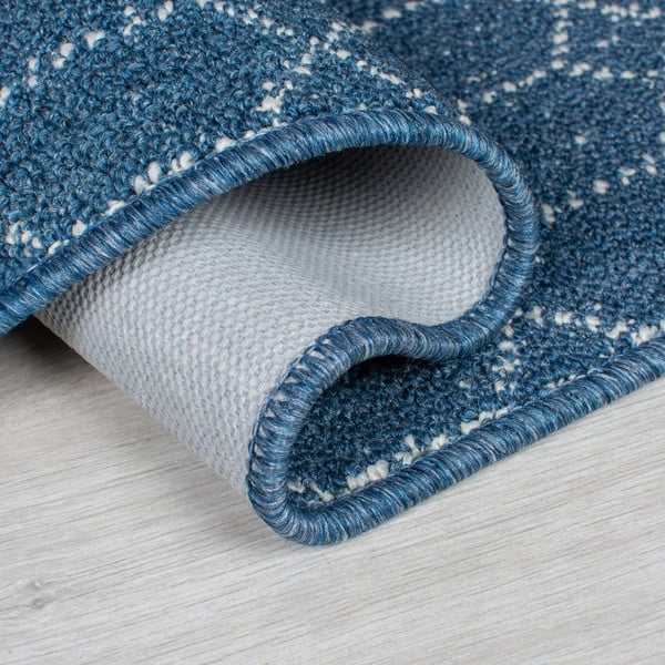 Sötétkék mosható futószőnyeg 57x230 cm Argyll – Flair Rugs-image-2