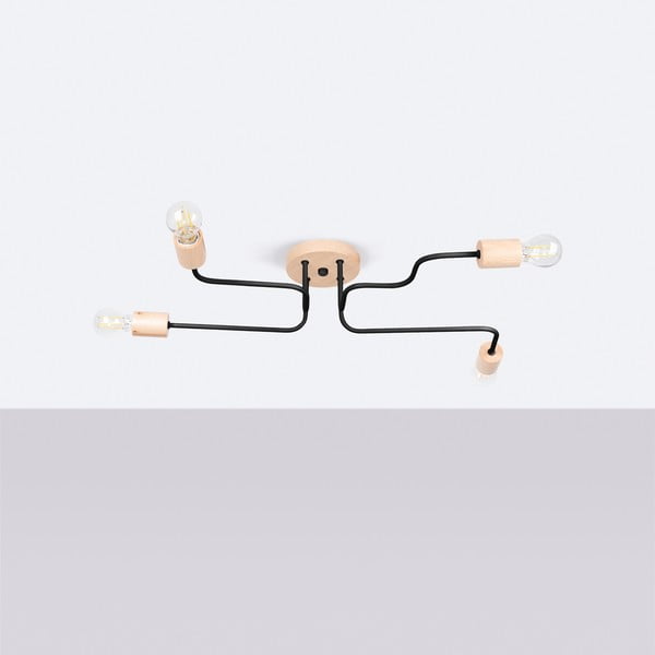 Fekete-natúr színű mennyezeti lámpa 58x75 cm Dazzle – Sollux-image-2