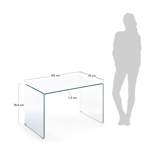 Üveg íróasztal 70x125 cm Burano – Kave Home-image-4